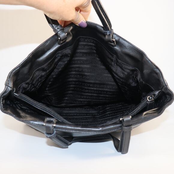 Prada Black Leather Top Handle Tote – Vintage - Picture 8 of 12